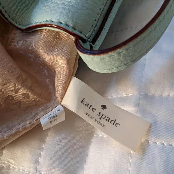 Kate Spade Tiny Cooper Light Blue Leather Crossbody Bucket Bag - Picture 10 of 12